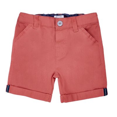 Mini boys red twill shorts